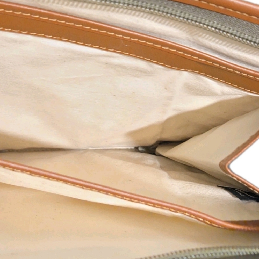 RARE Dunhill Vintage Green/Brown Canvas/Leather Portfolio Clutch (EUC) - Picture 11 of 15